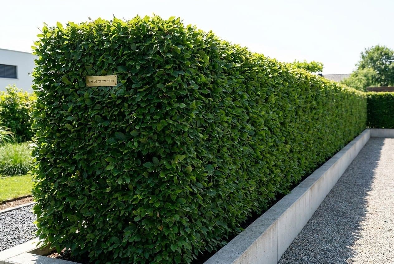 Präzise geschnittene Hecke als grüner Sichtschutz